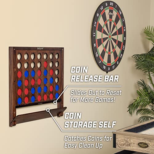 Image of GoSports Wall Mounted Giant 4 in a Row Game - Jumbo 4 Connect Family Fun with Coins