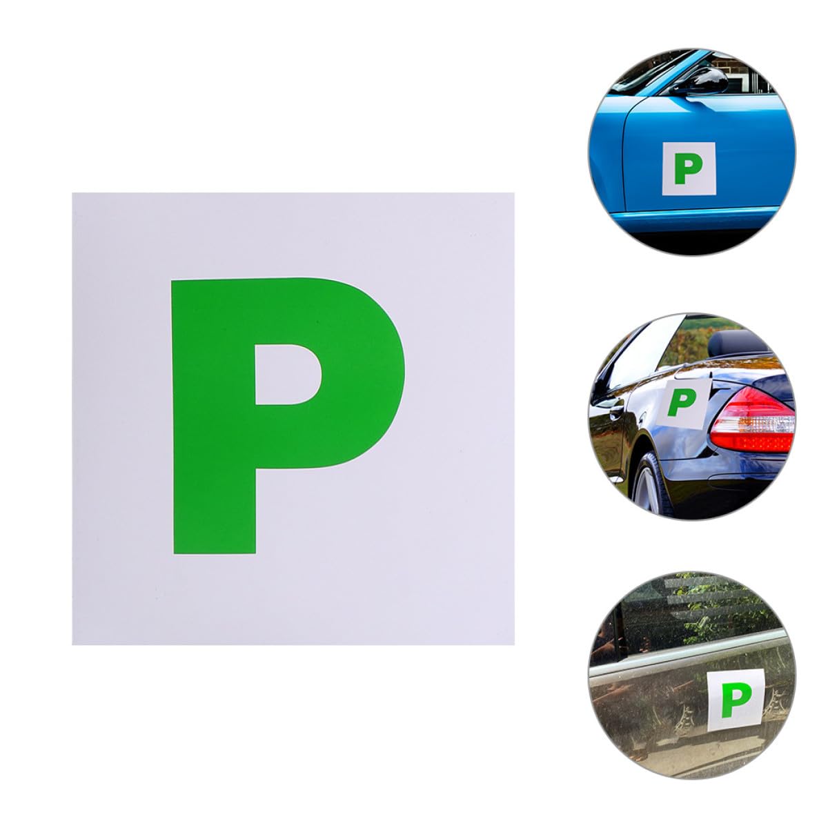 NUOBESTY Adesivi Magnetici per Auto Neopatentati 2 Pezzi, Adesivo Magnetico Scritta P per Studenti e Nuovi Conducenti, Resistente allo Sbiadimento, Facile da Installare per Veicoli