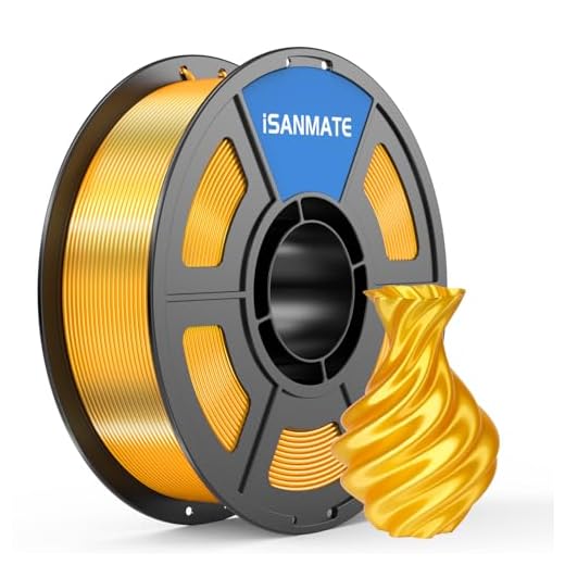iSANMATE Silk PLA Filament 1.75mm, Shiny Metallic 3D Printer Filament, Upgraded Toughness & Clog-Free, Dimensional Accuracy +/- 0.03mm, 1kg Spool (2.2lbs), Fit for Most FDM 3D Printers, Gold