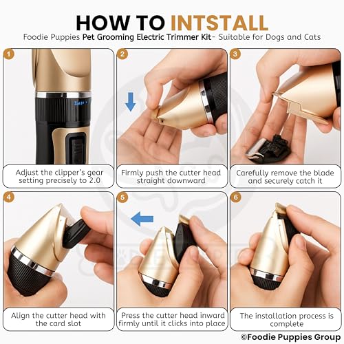 Image of Foodie Puppies Rechargeable Cordless Electric Hair Trimmer Grooming Set, Professional Dog Hair Trimmer Long Short Hair Shaver for Small, Medium & Large Dogs, Cats (Trimmer Kit)