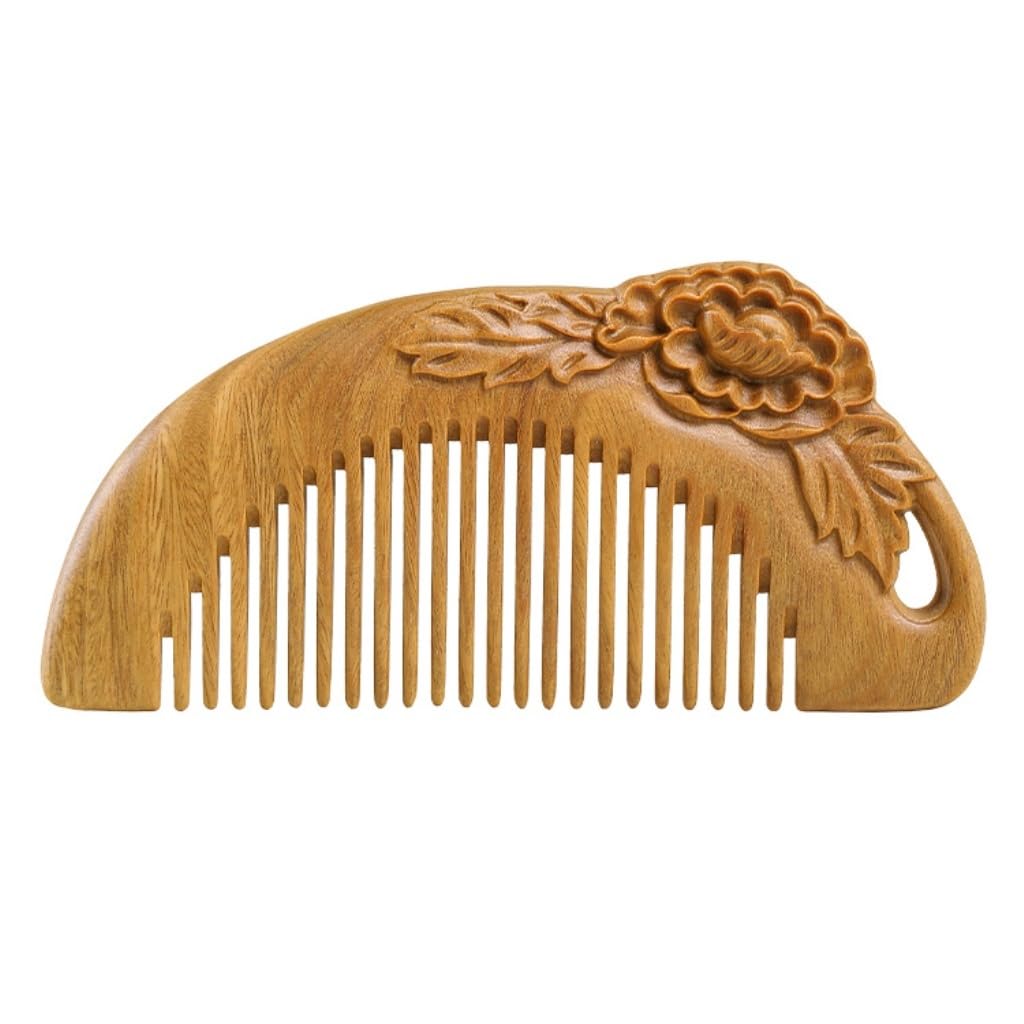 NEBE Cepillo Pelo Peine de Pelo Natural Tallado Retro, Peine de Viaje portátil de Madera, Peine de Ducha for el hogar, Peine for Bigote Peine
