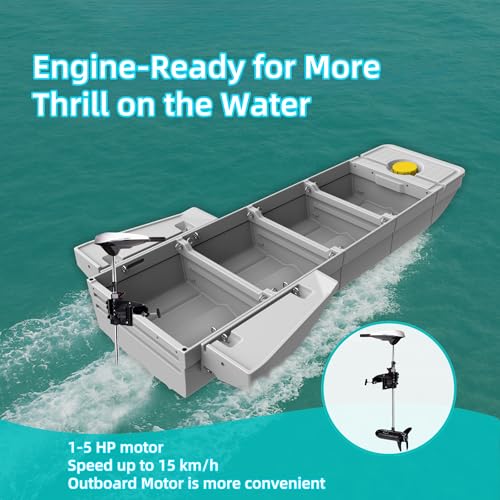 Kayak de pêche pliable, coque rigide durable, facile à ranger et à transporter, tient dans le coffre de la voiture, parfait pour 2 à 4 personnes