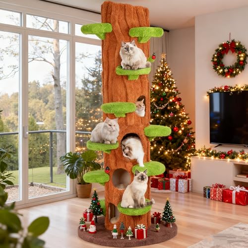 KAMABOKO árbol rascador para gato 90.5 pulg lujo interior miniatura 2