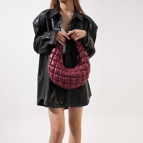 Miniatura 3 de Juoxeepy Bolso Hobo acolchado para mujer, bolso de hombro acolchado, bolso de mano acolchado de moda, bolsa acolchada Y2K estética