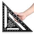 Beslands Aluminum 12-inch Rafter Square Carpenter Measuring Layout Tool Alloy Metal Triangle Ruler Imperial Protractor for Woodworking and Carpentry