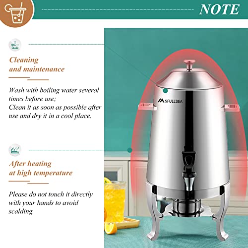 Hot Beverage Dispenser Chafer 13L Stainless Steel Coffee Chafer Urn Hot Coffee Chafer Urn Beverage Dispenser For Coffee Chocolate Juice Tea Hot & Cold Drinks About 50Cup (13L) #TOP4