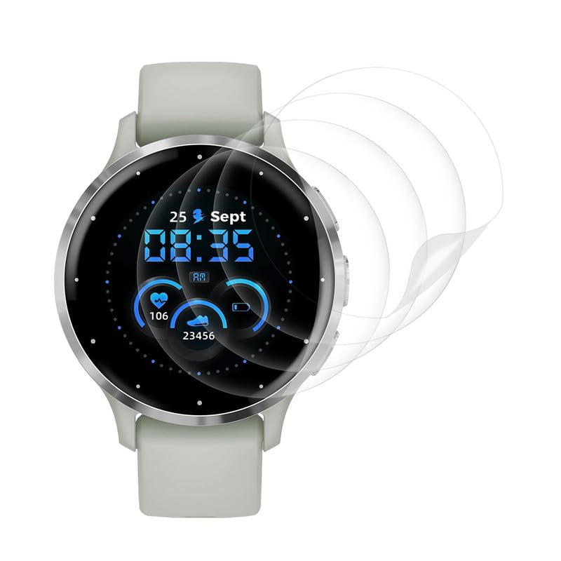 FOXZKISS 4 Stück Flexibler TPU Folie für Panzerglas Garmin Venu 3s Schutzfolie,3D-Volle Bedeckung Blasenfreie Panzerfolie für Garmin Venu 3s Schutzglas,Ultrabeständig Splitterfest Glas