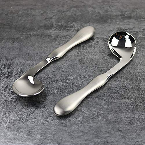 Adaptive Utensils 2pcs Curved Spoon Set Right Handed Angled Spoons Cutlery Utensil Stainless Steel Eating Silverware for Hand Tremors, Arthritis, Parkinson's or Elderly Use - Image 4