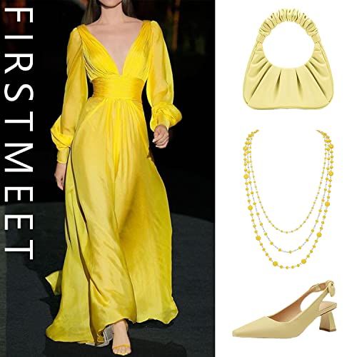 Firstmeet Long Chain Multi Layer Fashion Glass Beads Handmade Necklace for Women3