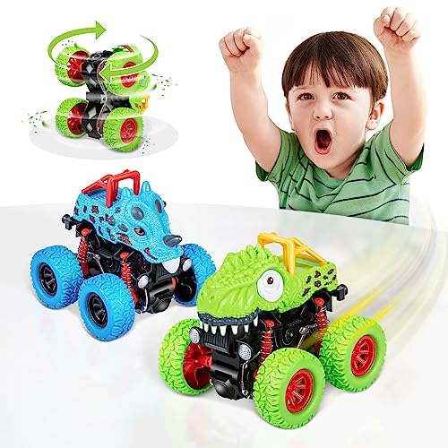 Winstico Monstertruck, 2 Stück Dinosaurier 360 Grad Rotierende Auto...