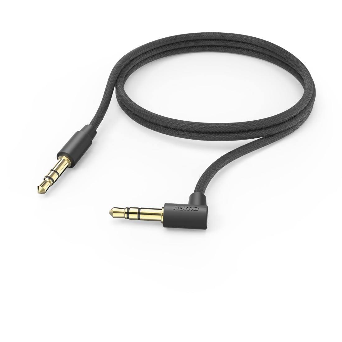 Hama Klinkenkabel 3,5 mm auf 3,5 mm. Produktbeschreibung: Aux Kabel, 90° gewinkelt, 1 m, schwarz