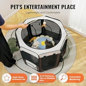 VEVOR Foldable Portable Pet Playpen, 36x36x23 in Dog Cat Pen + Free Carrying Case + Bowl, Indoor/Outdoor Dogs Crates Kennel for Puppies with Premium Waterproof 600D Oxford Cloth, Removable Zipper Top VEVOR Foldable Portable Pet Playpen 36x36x23 in Dog Cat Pen Free Carrying Case Bowl IndoorOutdoor Dogs Crates Kennel for Puppies with Premium Waterproof 600D Oxford Cloth Removable Zipper Top