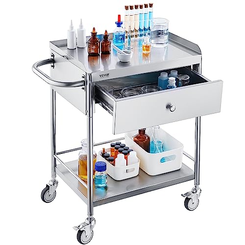 Vevor 2 LAYERS MEDICAL CART Shelf Stainless Steel Utility Cart Catering Cart thumb #9