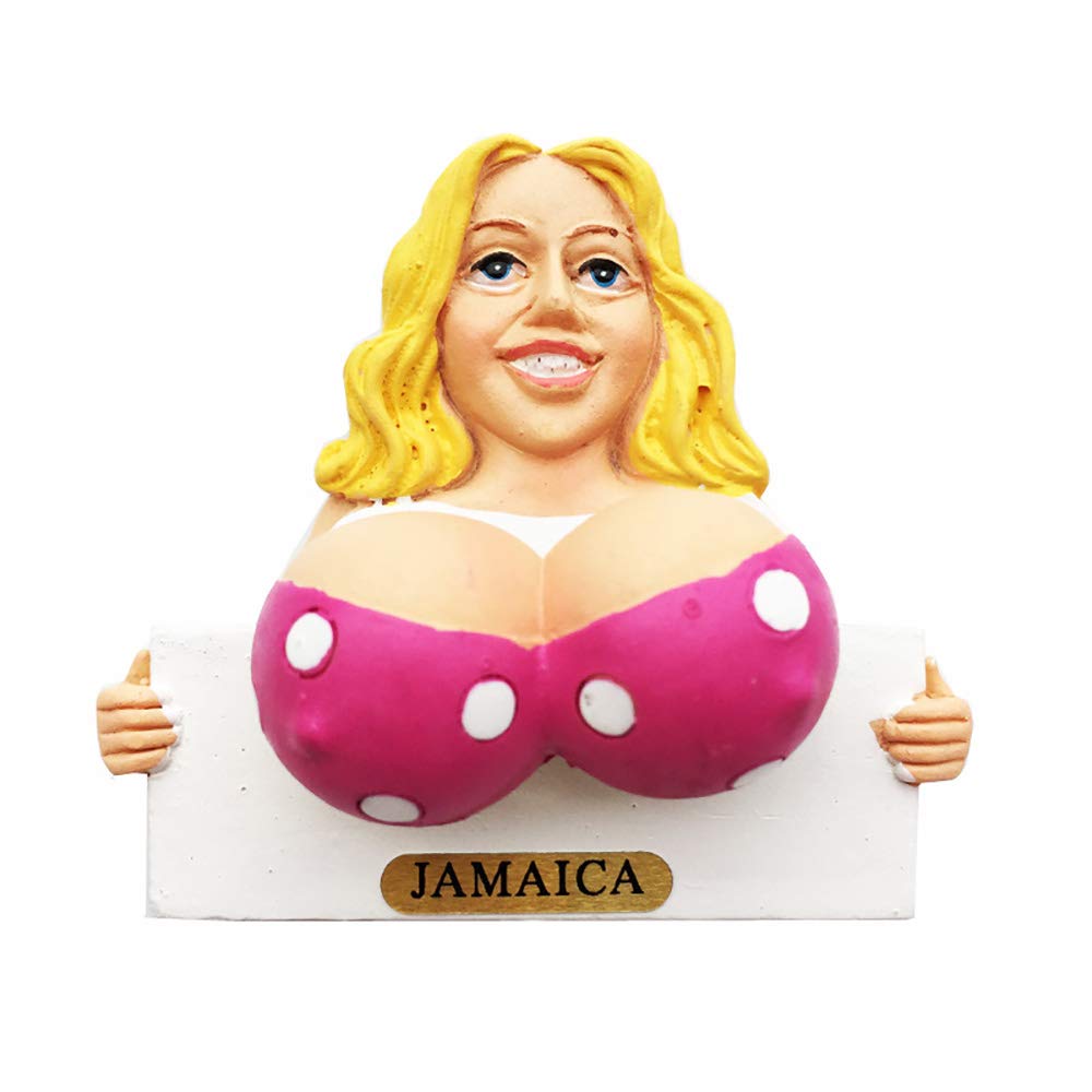 Wedarego Jamaica 3D Big Breasts Woman Fridge Magnet Souvenir Gift,Handmade Home & Kitchen Decoration Refrigerator Magnet Collection