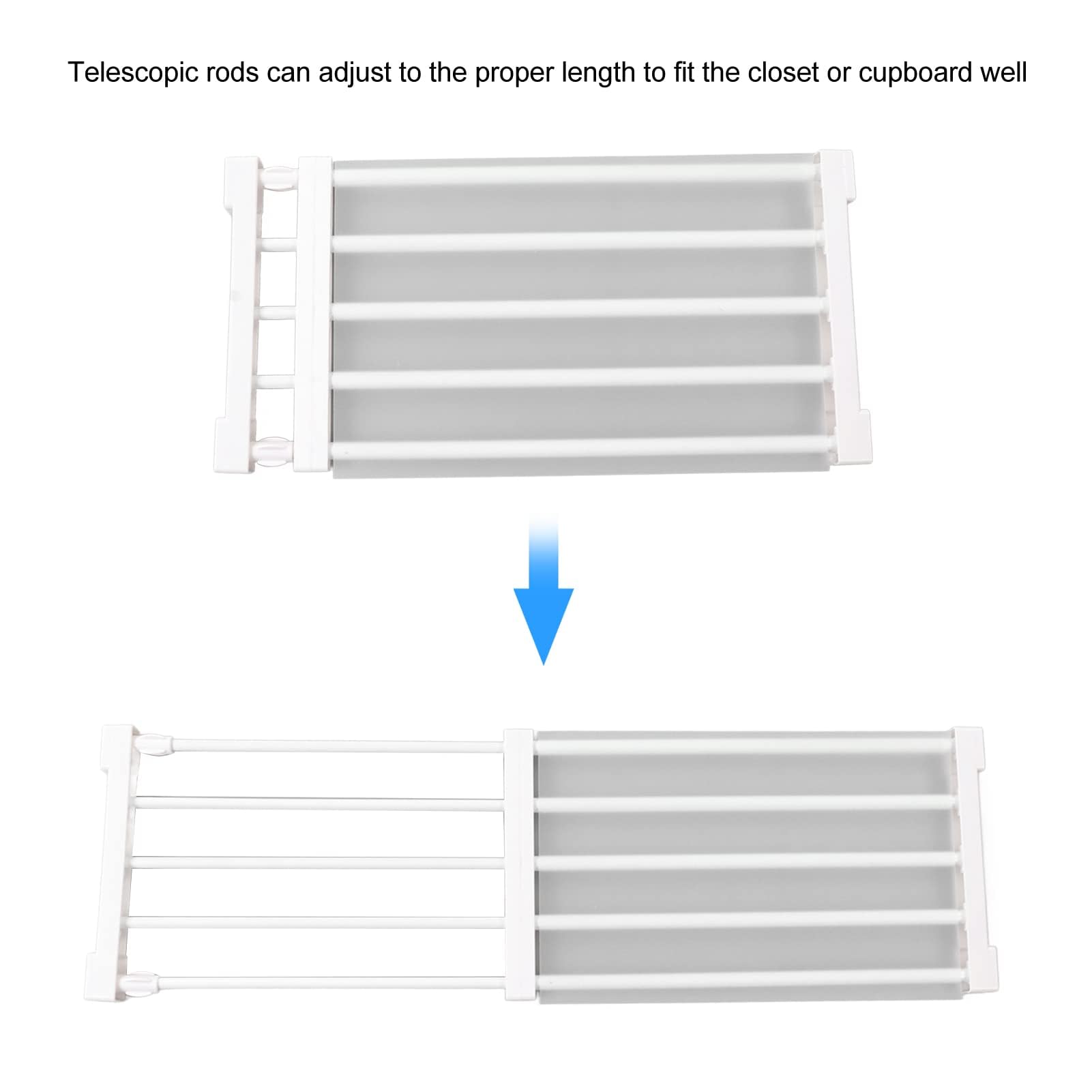 Szafa Napinająca Półka DIY Przegroda Separator Półki Rozkładana Przegroda do Szafy regał Magazynowy do Szafy Szafkowej (Długość 50-80 cm / 19,7-31,5 cala)