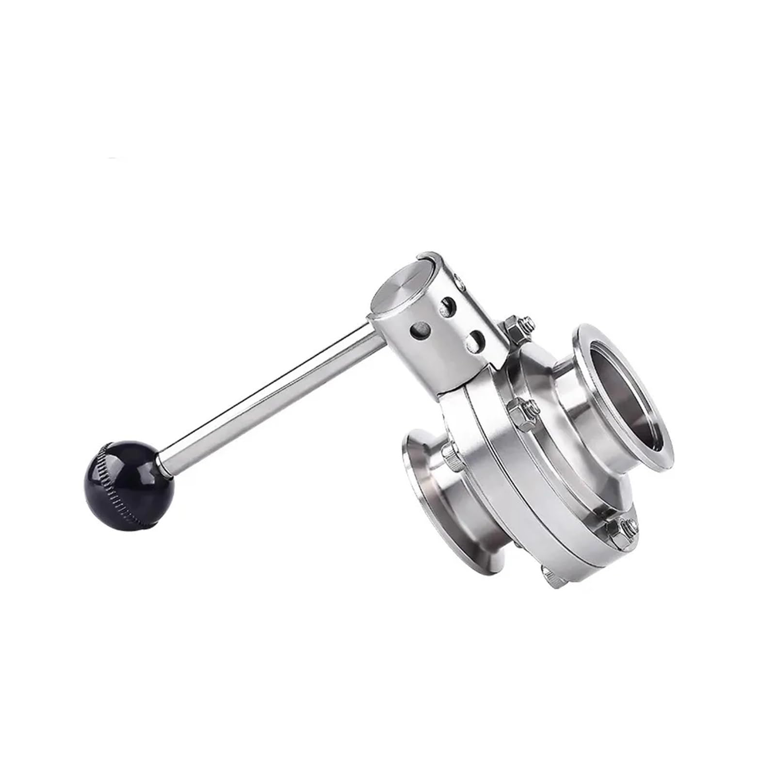 Válvula de Mariposa de vacío de Acero Inoxidable SS304 KF63 KF80 KF100 Tipo Manual Sellado de Silicona(KF63)