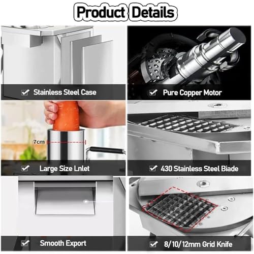 Cortadora comercial de frutas y verduras eléctrica 250W miniatura 3