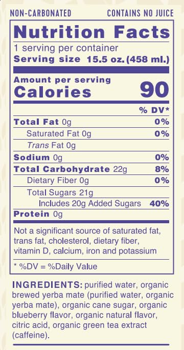 Miniatura 5 de Clean Cause Blueberry USDA Té orgánico de yerba mate (latas de 15.5 onzas, paquete de 12 cajas) sin gas, 160 mg de cafeína