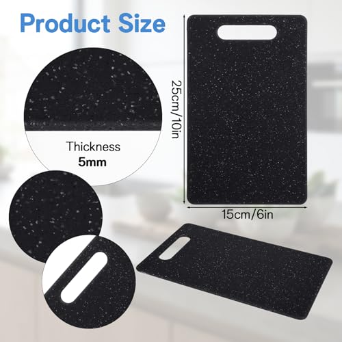 10 Piezas Tabla de Cortar Pequeña Plástica Negra Rectangular miniatura 2