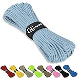 パラコード 4mm ガイ ロープ 長さ30m 7芯構造 全52色 耐荷重550LB マルチカラー テント ロープ ひも DIY用品 ブレスレット アウトドア 首輪 キャンプ 靴紐作成用 (グレーブルー, 30メートル)