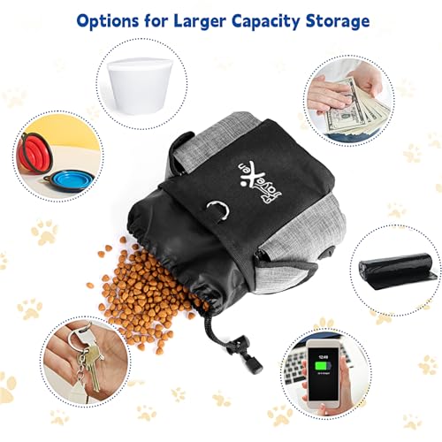 Leckerlitasche für Hunde Bauchtasche Hundetraining mit Hundekotbeutelspender & InnenTasche in Silikon Hundezubehör Leckerlibeutel für Hund mit Verstellbarem Gürtel für Hundefutter Aufbewahrung Gehen