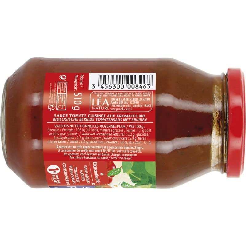 JARDIN BIO ETIC - Jardin Bio Étic Sauce Tomate Provencale Bio 510G - le Lot De 4