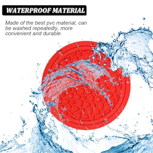 Image of Mandark 2PCS Car Cup Holder Coasters, 2.75 Inch Non-Slip Insert Water Bottle Holder Pads, Dustproof Automotive Interior Accessories Mat, Universal for Vehicles, Trucks, RVs and More(Red)