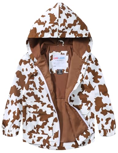 Image of COSLAND Toddler Boys Girls Rain Jacket Waterproof Hooded Raincoat, 2-5T