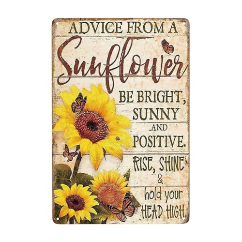 Tin Sign Advice From A Sunflowers Wall Art Room Home Decor Art Home Bar Home Decoration Garage Sign Ready To Hang Best Gift Retro Tin Sign 12x8 Inches Metal Sign Decor