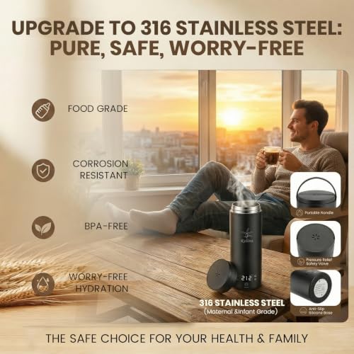 Image of Portable Electric Kettle For Travel, 120V, 450ml, 4 Temperature Control