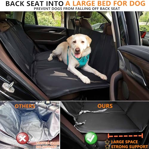 BORKIN Back Seat Extender for Dogs, Hard Bottom Dog Car Seat Cover with AC mesh Vent, Waterproof Dog Backseat Cover for Car, Foldable Dog Hammock for Car Travel BORKIN Back Seat Extender for Dogs, Hard Bottom Dog Car Seat Cover with AC mesh Vent, Waterproof Dog Backseat Cover for Car, Foldable Dog Hammock for Car Travel
