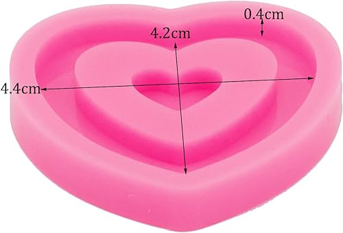 Miniatura 3 de Molde de resina de silicona con forma de corazón, molde de llavero de arena movediza, molde de resina para el día de San Valentín, molde de