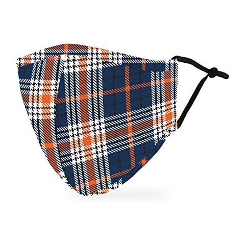 Weddingstar Navy Plaid Washable Face Mask Cover