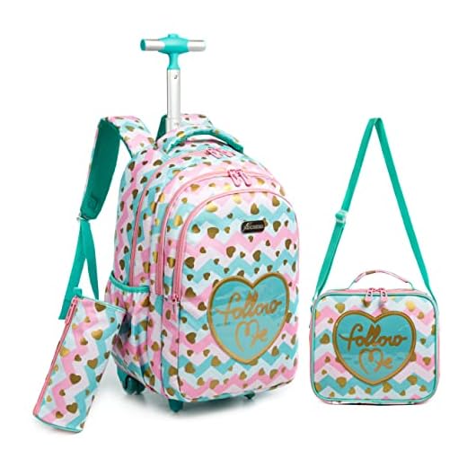 Mochila escolar com rodinhas para meninas