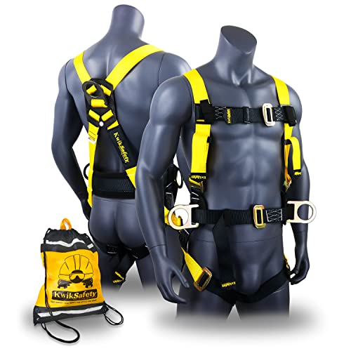 Image of KwikSafety - Charlotte, NC - HURRICANE Safety Harness [3 D-RINGS, BACK SUPPORT] ANSI Tested OSHA Compliant