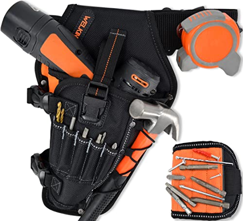 3-In1 Drill Holster Set w/ Strong Magnetic Wristband & Solid 2 inch Belts for Men, Drill Holder, Tool Belt Drill Holder, 12v Power Tool Holster, Impact Holster, Impact Holder, Magnetic bit Holder