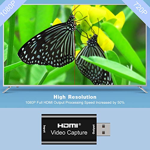 DIGITNOW! HDMI Game Capture Card USB 2.0 1080P Scheda di Acquisizione Video Audio HDMI a USB 2.0 per Videocamera DSLR Action Cam trasmissioni in Diretta Registrazione Video
