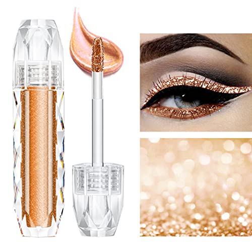 Riceel Maquillaje líquido para sombra de ojos, purpurina, diamante de purpurina, sombra de ojos, ojos impermeable, brillo y sombra de ojos de sirena de metal para mujer Cover