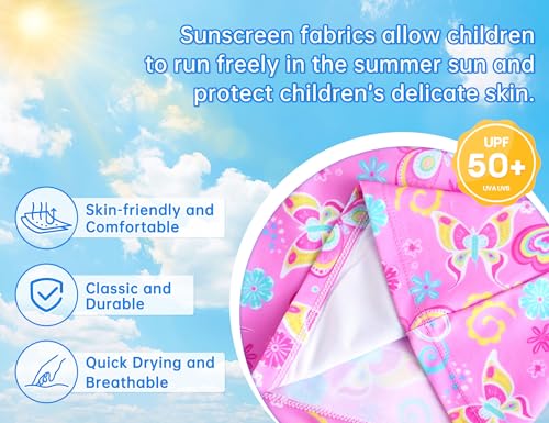 Image of Girls Tankini Swimsuit UPF50+ Ruffle 2 Piece Bathing Suit Full Coverage Kids Swimwear Ages 2-14 Years