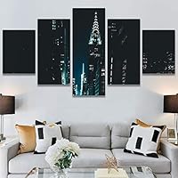 SIGNWIN 5 Panel Canvas Wall Art Road Lights for Home Decorations Ready to Hang - 60