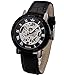 Produktbild SEWOR Herren Hohl Skelett Carving Mechanische Hand Wind-Armbanduhr mit schwarz Leder (Black)