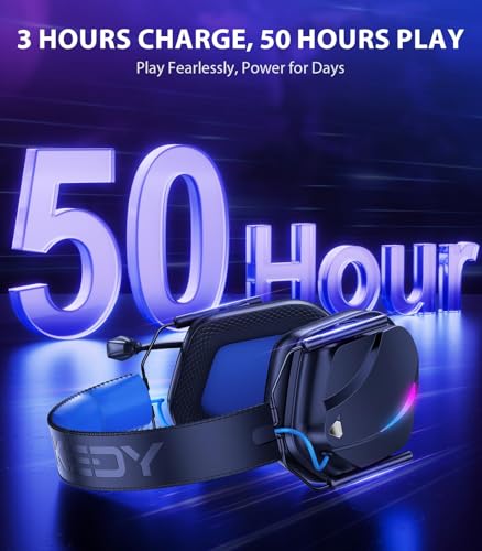 Image of Vakedy Wireless PS5 Headset, 20ms Low Latency & BT 5.4 and 2.4GHz USB | 250g Lightweight with Noise Canceling Mic, 50mm Drivers and 7.1 Surround Sound, 50H Battery Gaming Headphone for PC, Switch