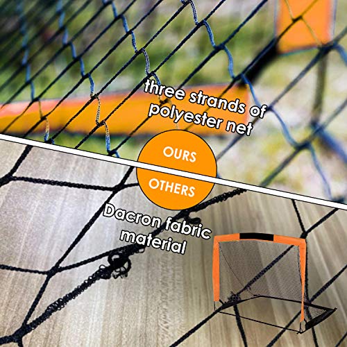 INTEY Soccer Goals, Set of 2- Size 4\'x3\' Portable Foldable Soccer Nets with Carry Bag for Games and Training for Backyard for Kids and Teens