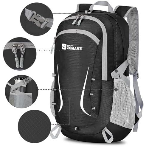 Image of ZOMAKE Lightweight Packable Backpack 35L, Foldable Backpacks Water Resistant Collapsible Light Daypack for Hiking(Black)