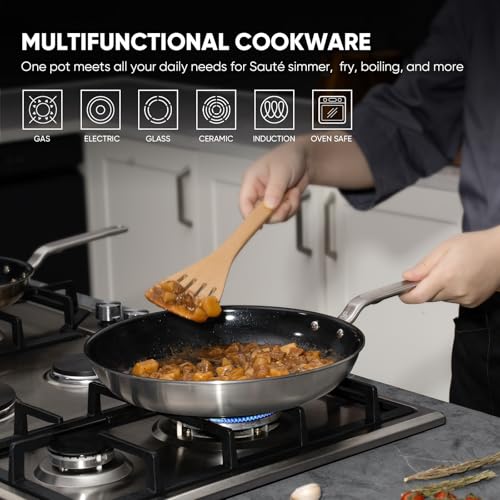 GLOBEHOME 8 Inch 5-Ply Ceramic Non Stick Frying Pan Omelet Pan - image 7