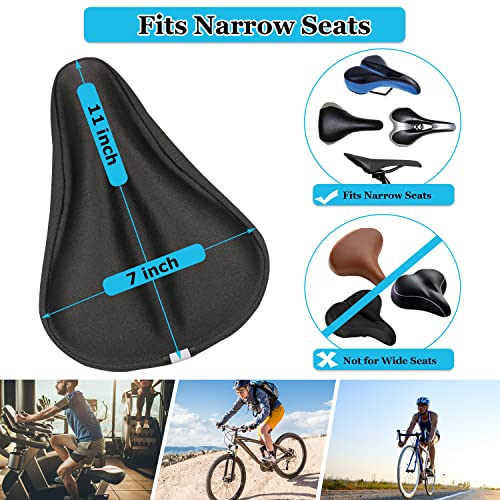 Image of Gel Bike Seat Cover Padded Bicycle Saddle Covers for Women & Men, Most Comfortable Exercise Bike Seat Cushion Cover, Soft for Spin Indoor Outdoor Cycling Class Mountain Stationary Bikes