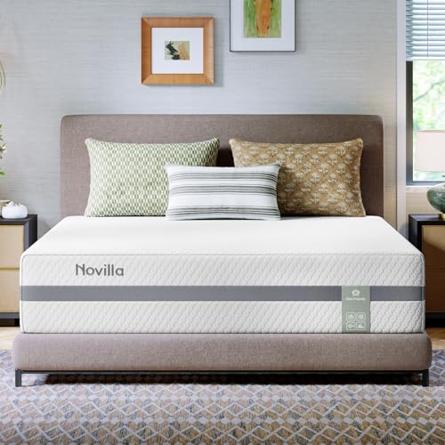 Image of Novilla King Mattress, 14 Inch King Size Mattress with Upgraded Dual-Support for Spinal Alignment & Pressure Relief, NanoGEL Memory Foam Mattresses, Cooling & Breathable, Ideal for Master Bedrooms