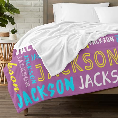 Personalized Name Blanket Customized Baby Blankets for Girls Boys Adults Monogrammed Blankets and Throws Christmas Birthday Mothers Fathers Valentines Day Gift