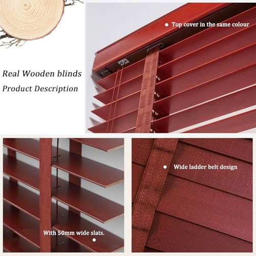 Persianas horizontales para ventanas y persianas venecianas de madera ajustables 3