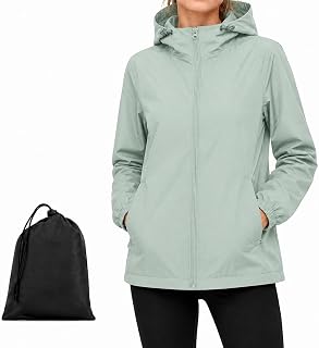Leichte Regenjacke Damen, Regenjacke Damen Wasserdicht Atmungsaktiv, Fahrradjacke für Frauen Fahrrad Sport Outdoorjacke
